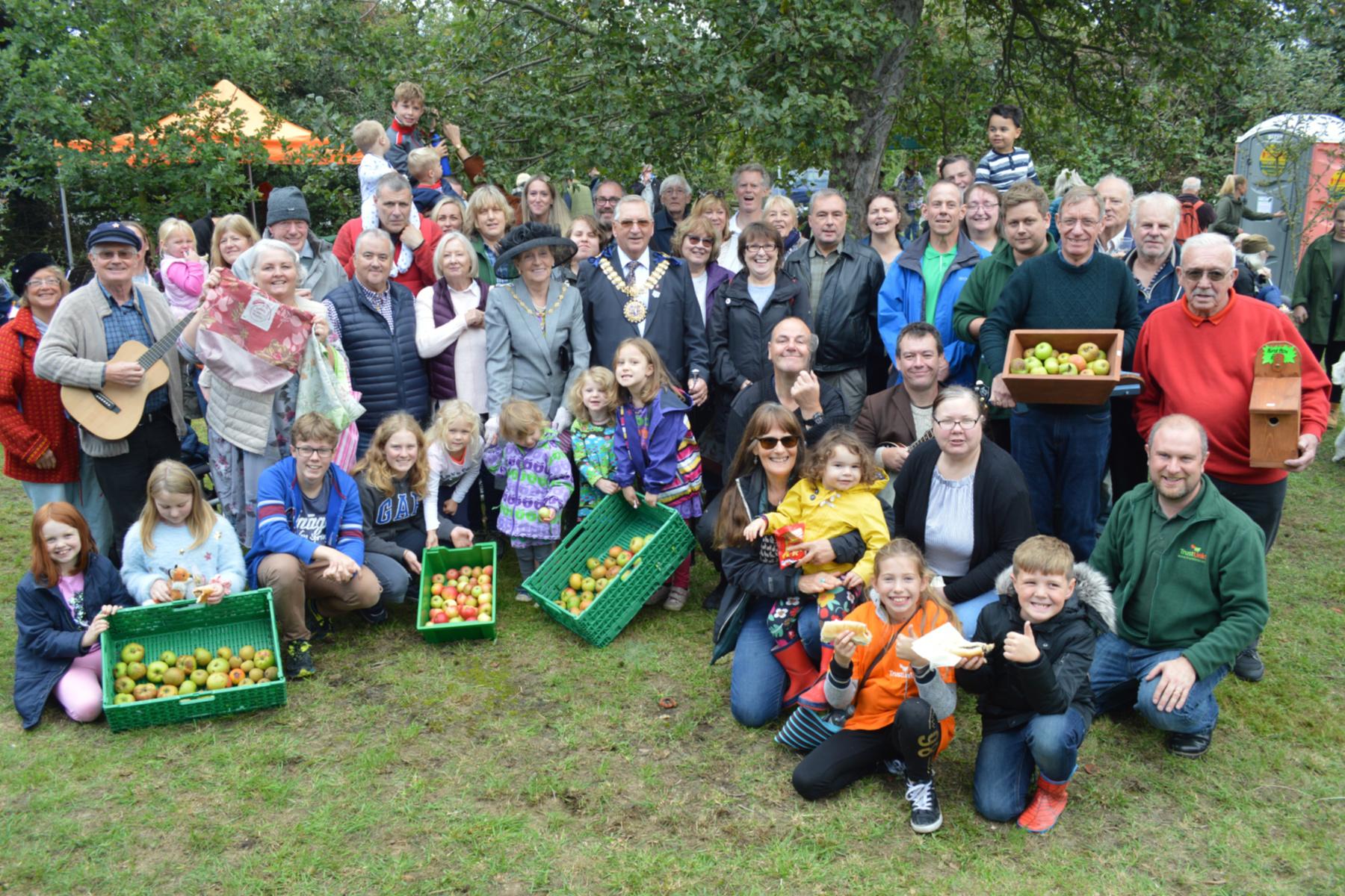photo taken of volunteers at new St Laurence Orchard