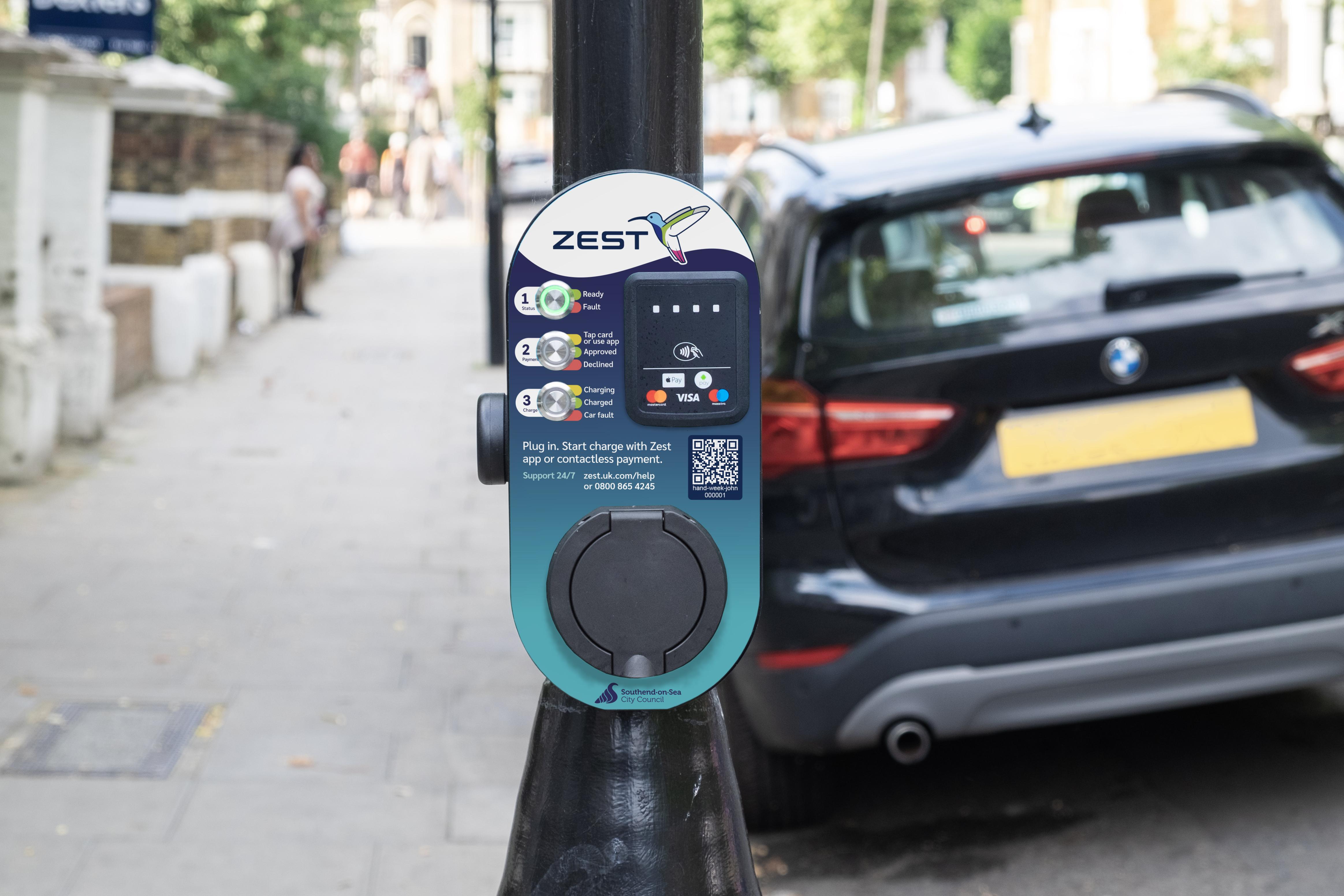 photo of an example Zest chargepoint in Southend