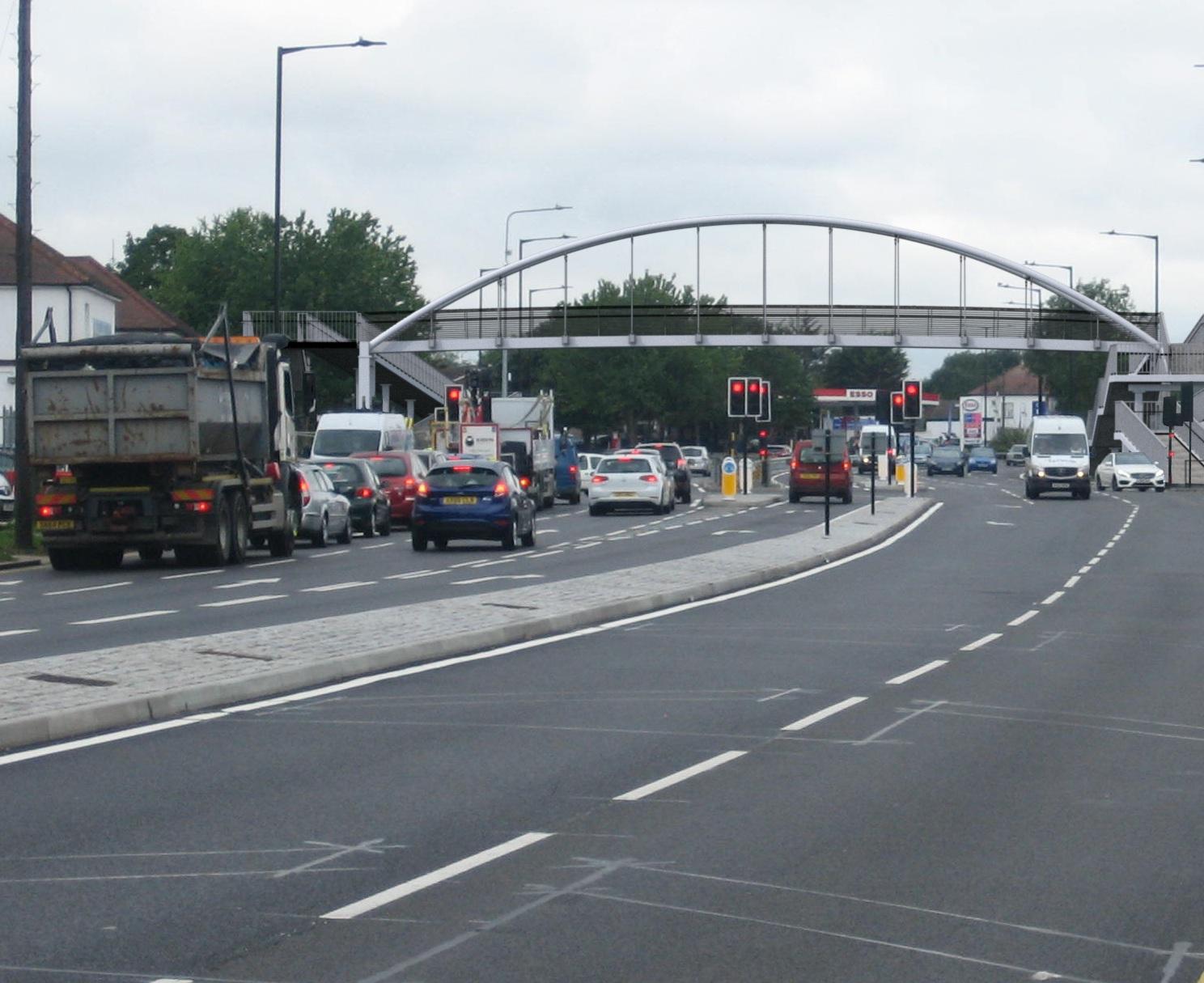 photo of cars driving along the A127 road by the Bell junction in Southend